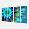 Designart - Massive Blue Green Fractal Flower - Floral Canvas Art Print